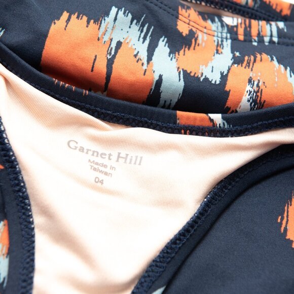 Garnet Hill Tankini Set Bathing Suit 2 Piece Swimwear Racerback Top Blue 4 New - Picture 6 of 11